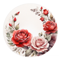 AI generated Watercolor Flower Round png