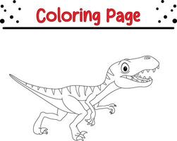 página para colorear de dinosaurios para niños vector