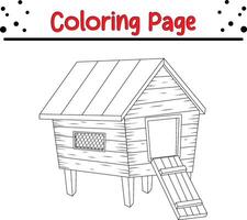 página para colorear de la casa para niños vector