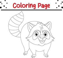 Cute Animal coloring page for children. Happy animal coloring book vector