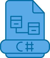 C Sharp Filled Blue  Icon vector