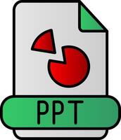 Ppt Line Filled Gradient  Icon vector