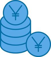 Yen Filled Blue  Icon vector