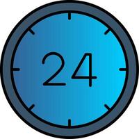 24 Hours Line Filled Gradient  Icon vector