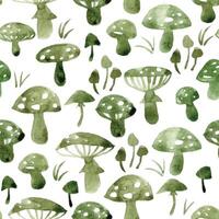 watercolor seamless pattern with mushrooms. abstract print on the theme of forest, nature. vector