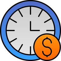 Time is Money Line Filled Gradient  Icon vector