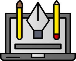 Graphic Design Line Filled Gradient  Icon vector