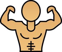 Muscle Man Line Filled Gradient  Icon vector