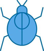 cucaracha lleno azul icono vector