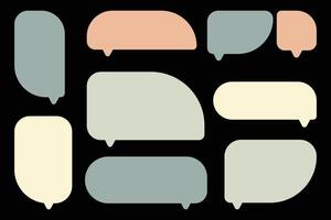 Set speech bubbles on black background. chat box or chat vector square and doodle message or communication icon Cloud speaking for comics and minimal message dialog