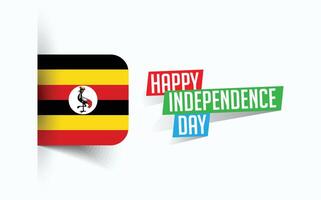 Happy Independence Day of Uganda Vector illustration, national day poster, greeting template design, EPS Source File