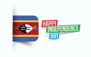 Happy Independence Day of Swaziland Vector illustration, national day poster, greeting template design, EPS Source File