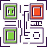 Qr Code Filled  Icon vector