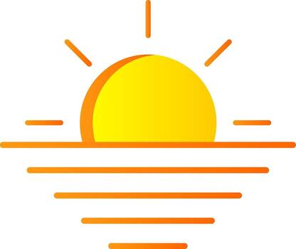 Sunset Flat Gradient  Icon vector