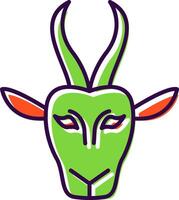 Gazelle Filled  Icon vector