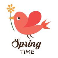 Hello Spring with season calligraphy. vector