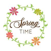 Hello Spring with season calligraphy. vector