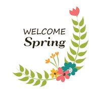 Hello Spring with season calligraphy. vector