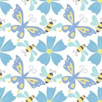 Spring floral pattern. Seamless pattern with flowers vector