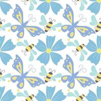 Spring floral pattern. Seamless pattern with flowers vector