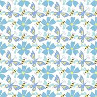 Spring floral pattern. Seamless pattern with flowers vector