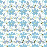 Spring floral pattern. Seamless pattern with flowers vector