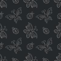 Seamless butterfly pattern. ornament with butterflies. drawn spring illustration vector