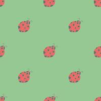 Seamless pattern with ladybugs. Summer ladybugs background vector