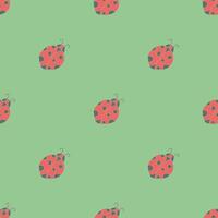 Seamless pattern with ladybugs. Summer ladybugs background vector