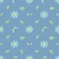 Spring floral pattern. Seamless pattern with flowers vector