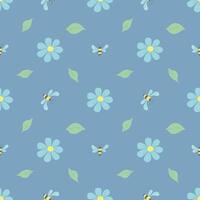 Spring floral pattern. Seamless pattern with flowers vector