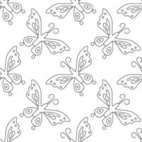 Seamless butterfly pattern. ornament with butterflies. drawn spring illustration vector