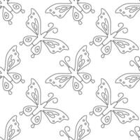 Seamless butterfly pattern. ornament with butterflies. drawn spring illustration vector