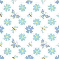 Spring floral pattern. Seamless pattern with flowers vector
