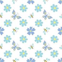 Spring floral pattern. Seamless pattern with flowers vector