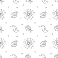 Seamless pattern with ladybugs. Summer ladybugs background vector