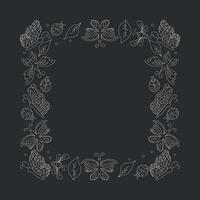 Spring frame with butterflies. butterflies background. drawn spring illustration vector
