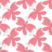 Seamless butterfly pattern. ornament with butterflies. drawn spring illustration vector