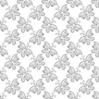 Seamless butterfly pattern. ornament with butterflies. drawn spring illustration vector