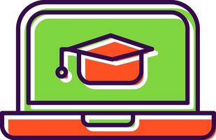 Online Learning Filled  Icon vector