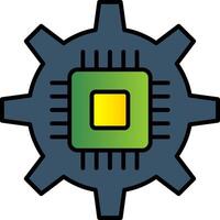 Circuit Line Filled Gradient  Icon vector