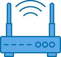 Wifi enrutador lleno azul icono vector