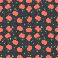 Seamless apple pattern. Colored seamless doodle pattern with red apples vector