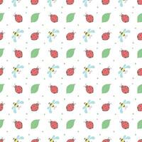 Seamless pattern with ladybugs. Summer ladybugs background vector