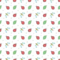 Seamless pattern with ladybugs. Summer ladybugs background vector