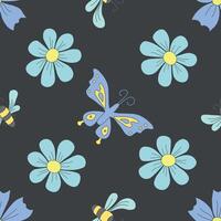 Spring floral pattern. Seamless pattern with flowers vector