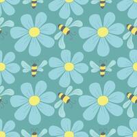 Spring floral pattern. Seamless pattern with flowers vector