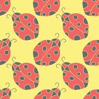 Seamless pattern with ladybugs. Summer ladybugs background vector