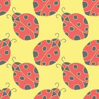 Seamless pattern with ladybugs. Summer ladybugs background vector