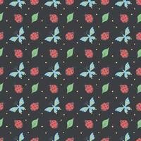 Seamless pattern with ladybugs. Summer ladybugs background vector